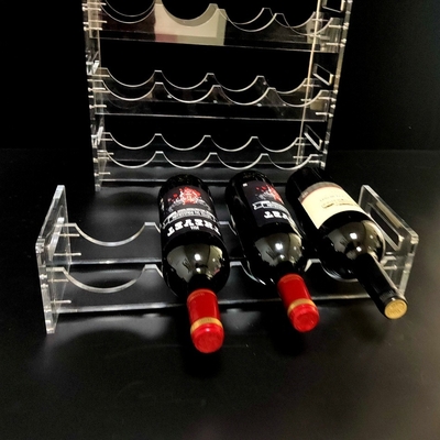 Duidelijke Acryl Freestanding Stapelbare Flessenorganisator Display Wine Rack
