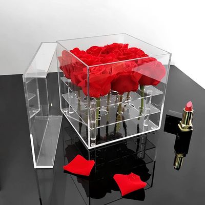 De afneembare Acrylopslag van Rose Flower Box Eternal Life van de Vertoningsdoos Duidelijke Acryl