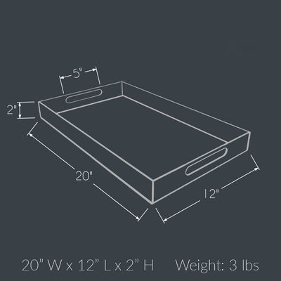 Multifunctioneel Duidelijk Acryl Dienend Tray With Handles 21.6x11.6x10cm