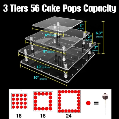 3 rij 56 Gaten ontruimt de Acryltribune van de Cake Pop Vertoning